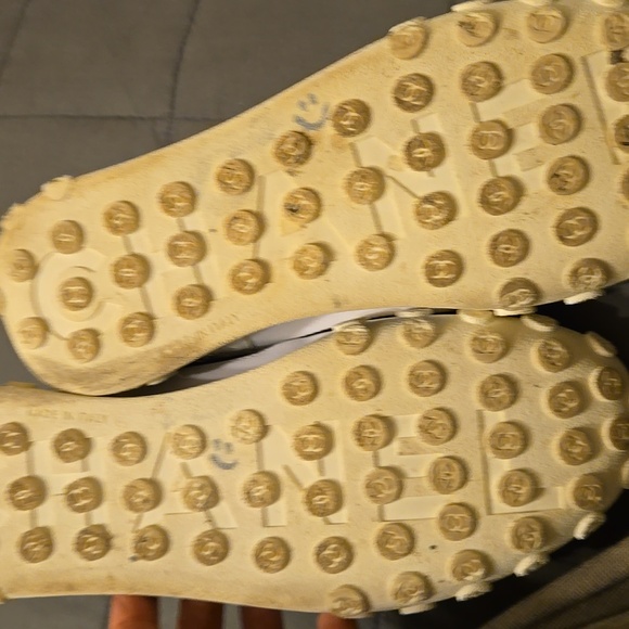 Chanel Calfskin Mesh Womens Logo Sneakers White - Picture 6 of 7